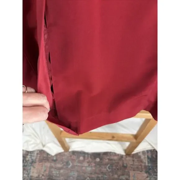 Vintage Y2K NWT Jones New York Red Long Trench Jacket #1333 Size LARGE - Picture 7 of 8